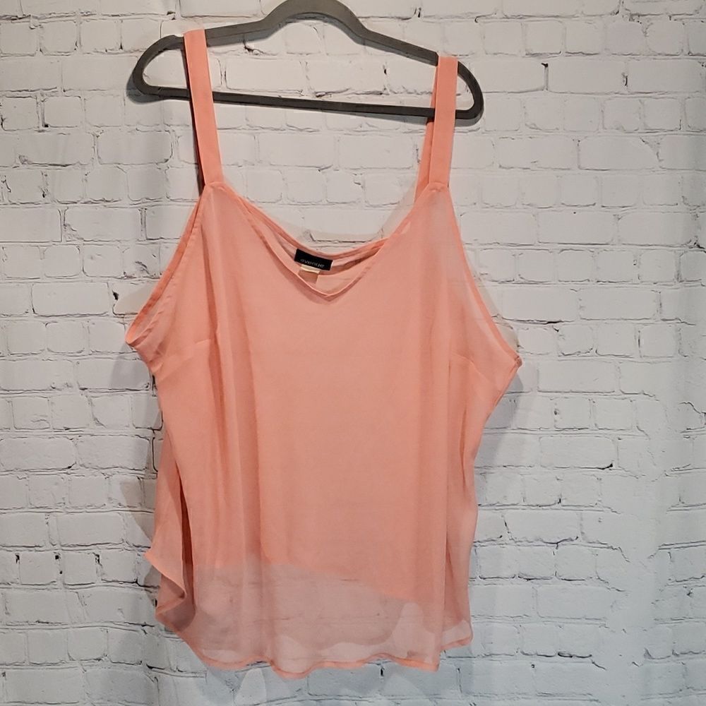 Avenue peach see through tank top